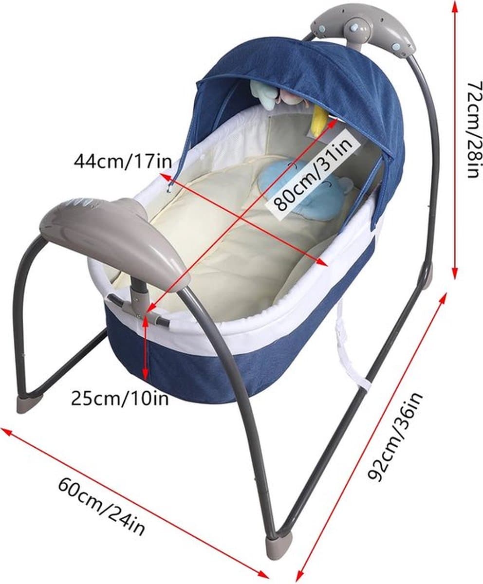Baby Swing - Elektrische Babyschommel - Automatische Wipstoel voor je Baby - Schommelstoel thumbnail 2