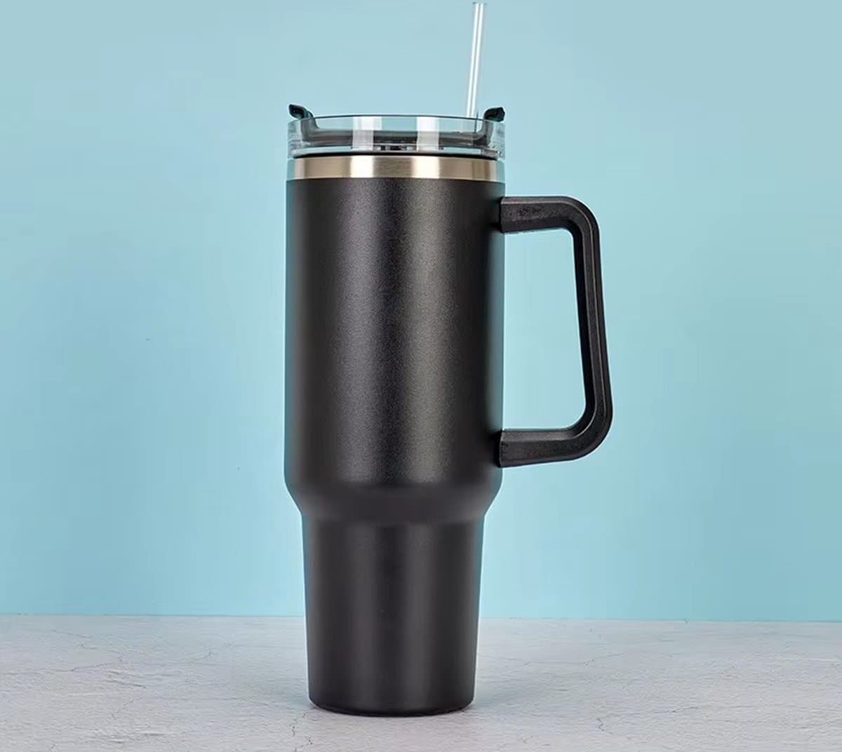 ThermoLux 40oz RVS ThermoCup – Geïsoleerde roestvrijstalen waterfles-De Luxe Geïsoleerde Beker voor Elk Avontuur-Incl. Rietje en Herbruikbare Dop- 12 uur warmte-Kantoor-Reizen-Thuis-Buiten-Sporten thumbnail 2