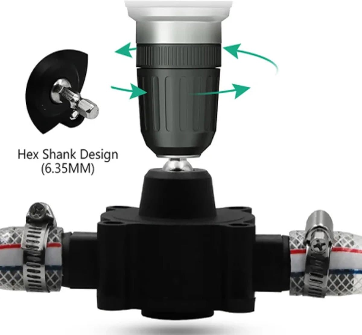 Draagbare Elektrische Boorpomp Zelfaanzuigende Vloeistofoverdrachtspompen Kleine Huishoudelijke Waterpomp Tuin Buitengereedschap - Zwart thumbnail 6