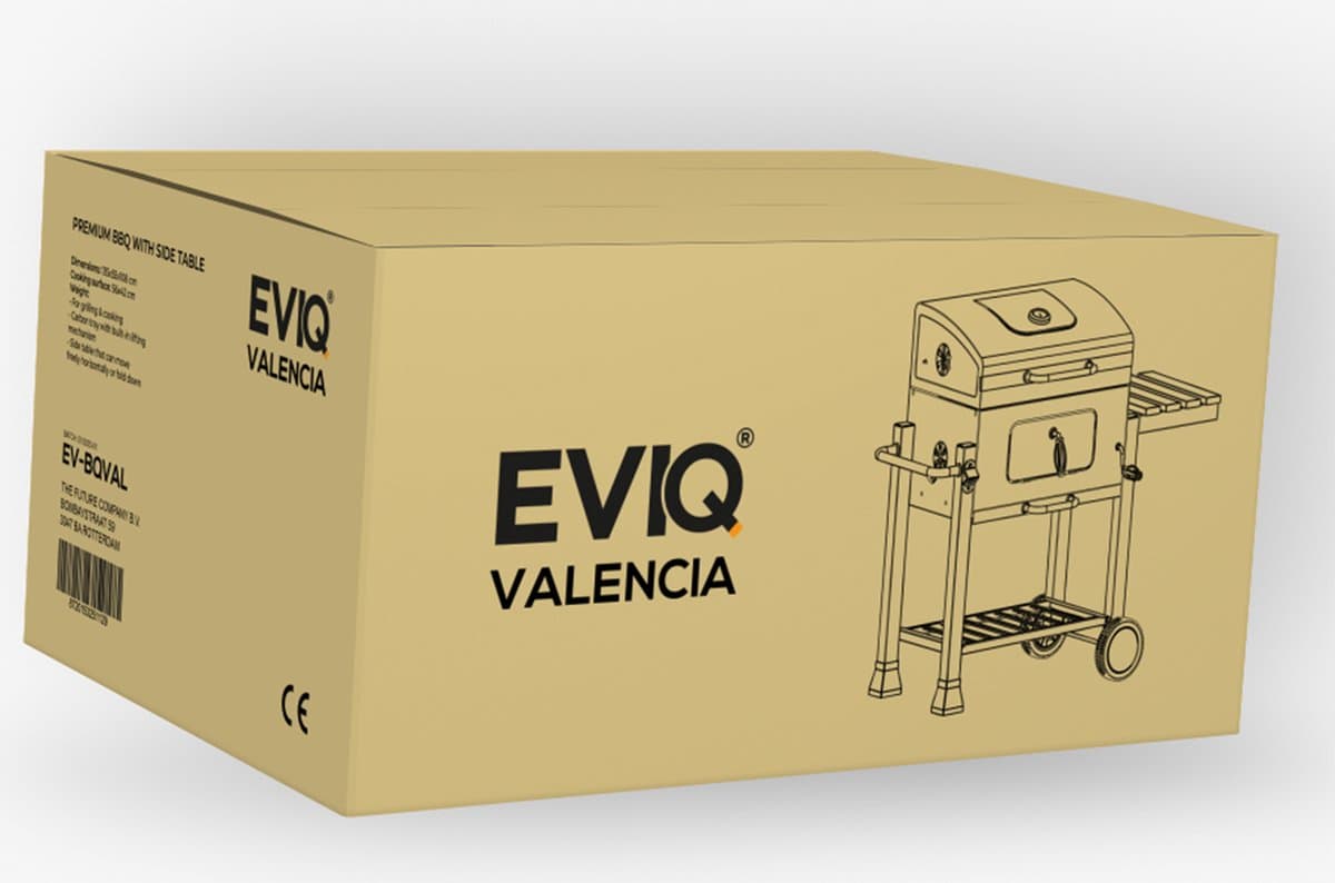 EVIQ - BBQ houtskool XL- Smoker Barbecue Valencia 2026 model - Barbeque Verstelbaar kolenrooster - Barbecues Zwart thumbnail 4