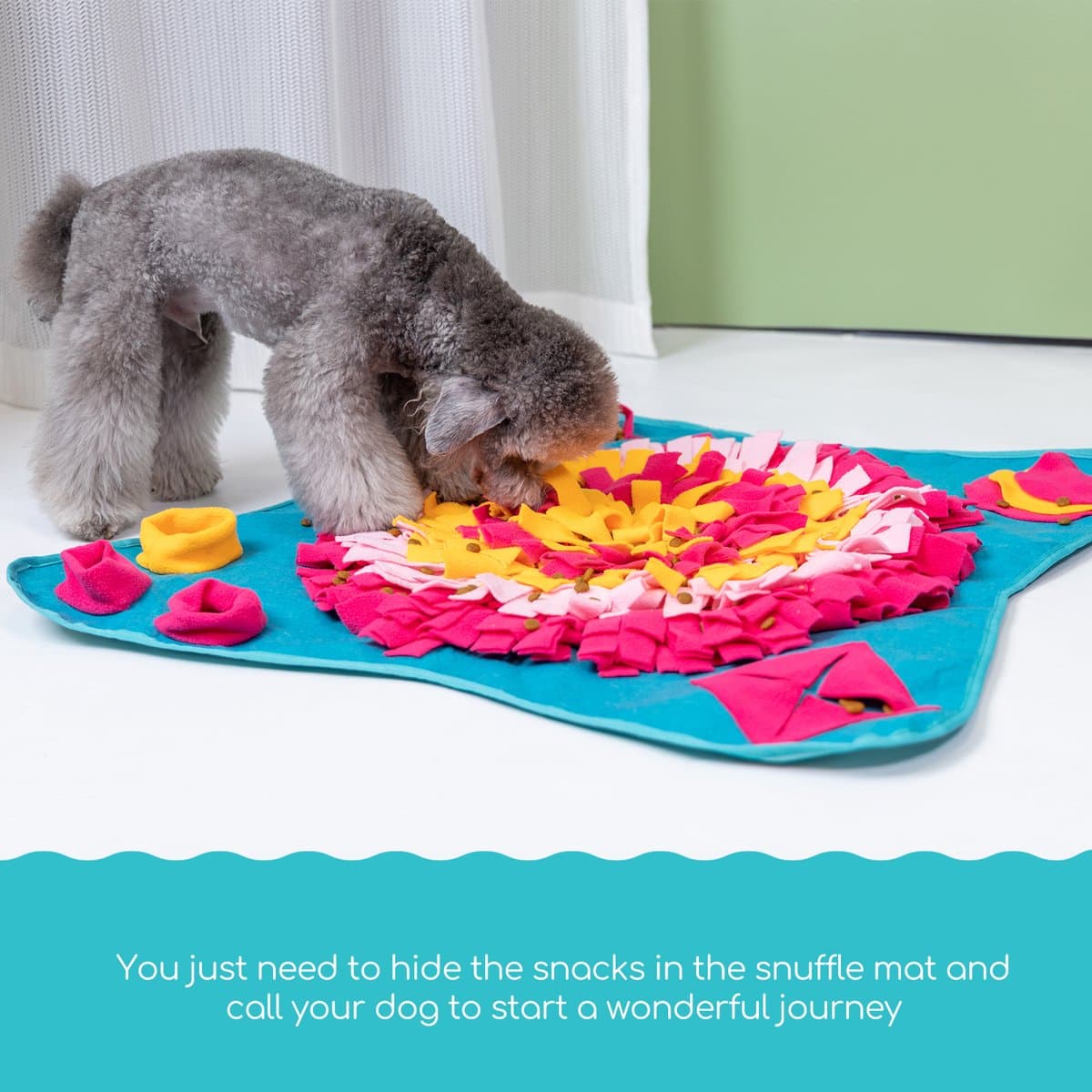 Nobleza Snuffelmat hond - honden speelmat - hondenspeelgoed - fleece - snackmat - 70 x 70 cm thumbnail 8