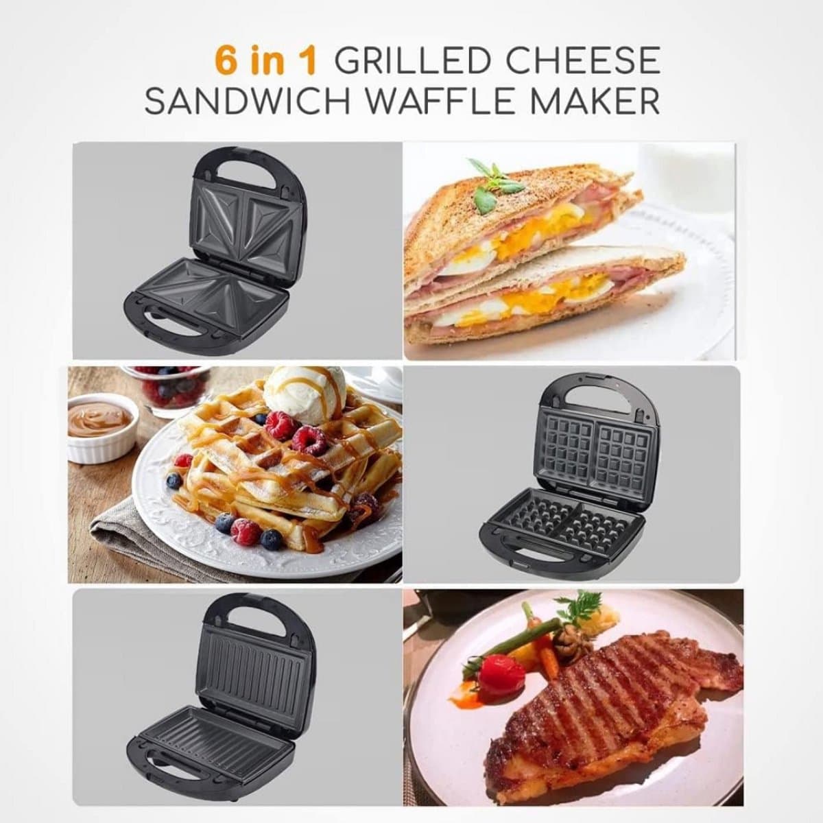 Contactgrill met uitneembare platen - Tosti ijzer - Panini Grill - Grill - Contactgrill - Uitneembare platen - Makkelijk schoon te maken - Grill appartaat - Verschillende progamma's thumbnail 7