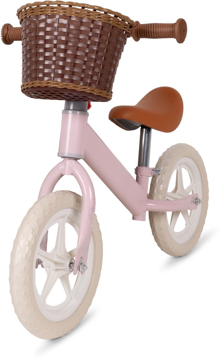Loopfiets 12 inch – Balansfiets 2 t/m 7 jaar – Verstelbaar Zadel – Lichtgewicht Magnesium – Fiets Zonder Trappers – Jongens & Meisjes – Roze