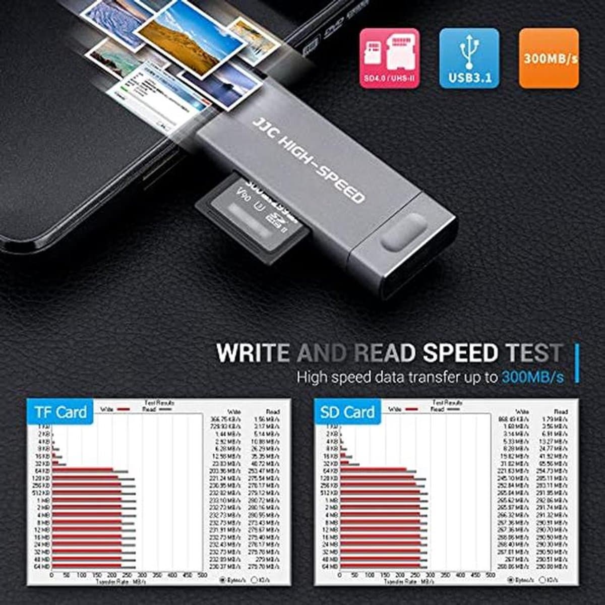 3-in-1 USB 3.1 Geheugenkaartlezer voor SD, microSD en MMC - Snelle Gegevensoverdracht thumbnail 3