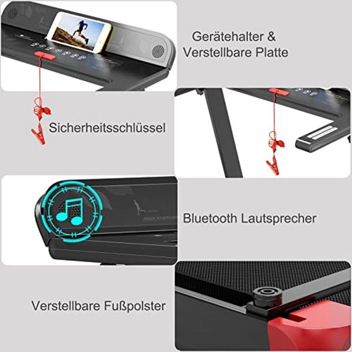 Inklapbare Elektrische Loopband met 12 Programma's, Bluetooth en LED-Monitor voor Thuisgebruik thumbnail 3