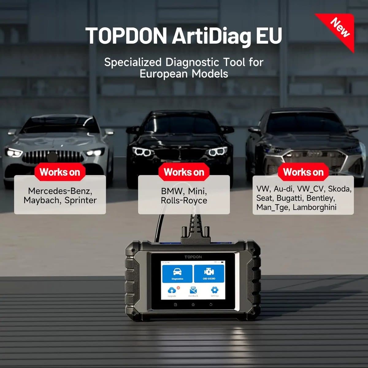 Topdon ArtiDiag EU Uitleesapparaat - OBD2 Scanner - Europese automerken - ABS/SRS/EGR/EPB - Gratis updates - ECU Coderen - Engels thumbnail 2
