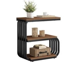 Tribesigns Bijzettafel 60cm Hout-Metaal