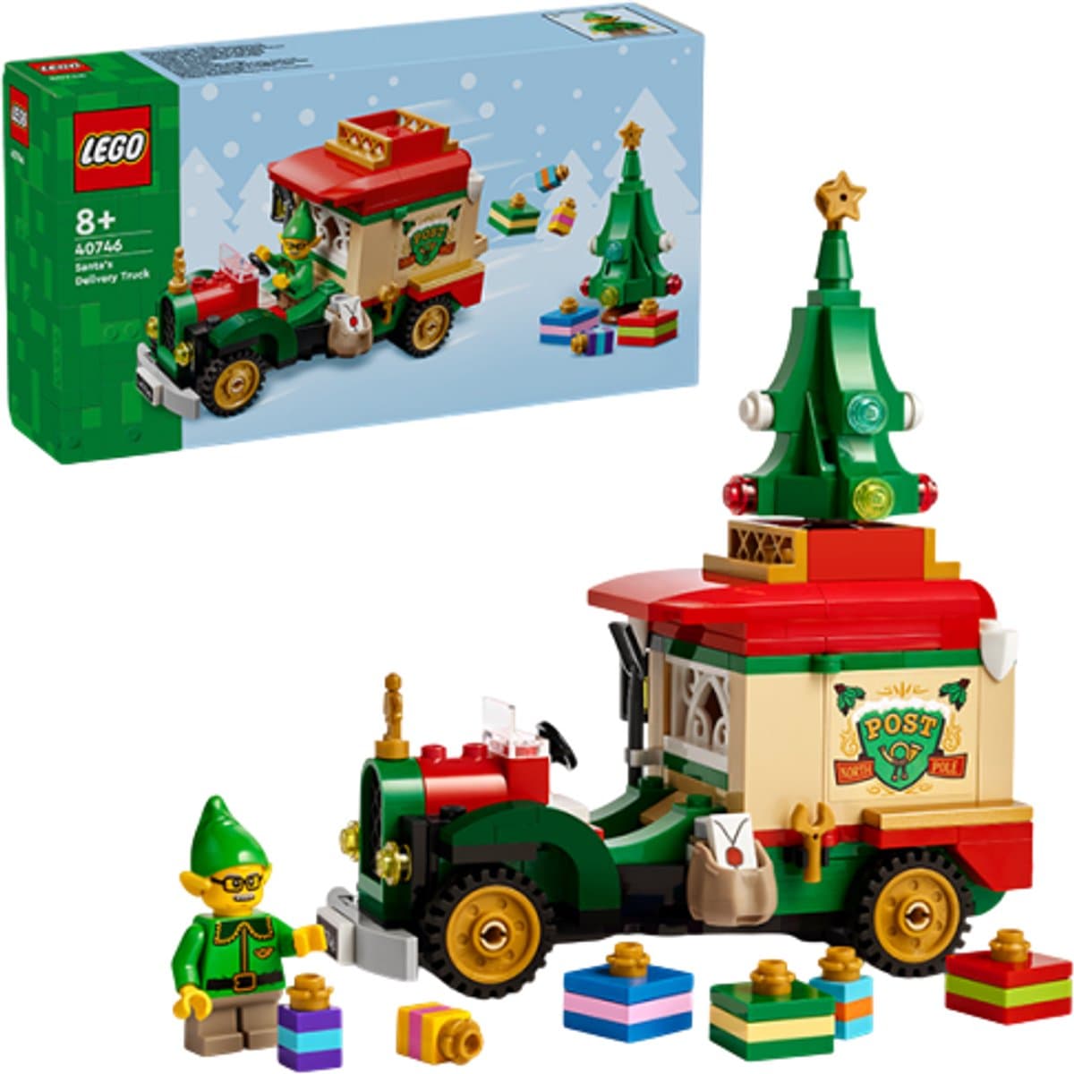 LEGO Bezorgtruck van de Kerstman - 200-delige bouwset met minifiguren thumbnail 7