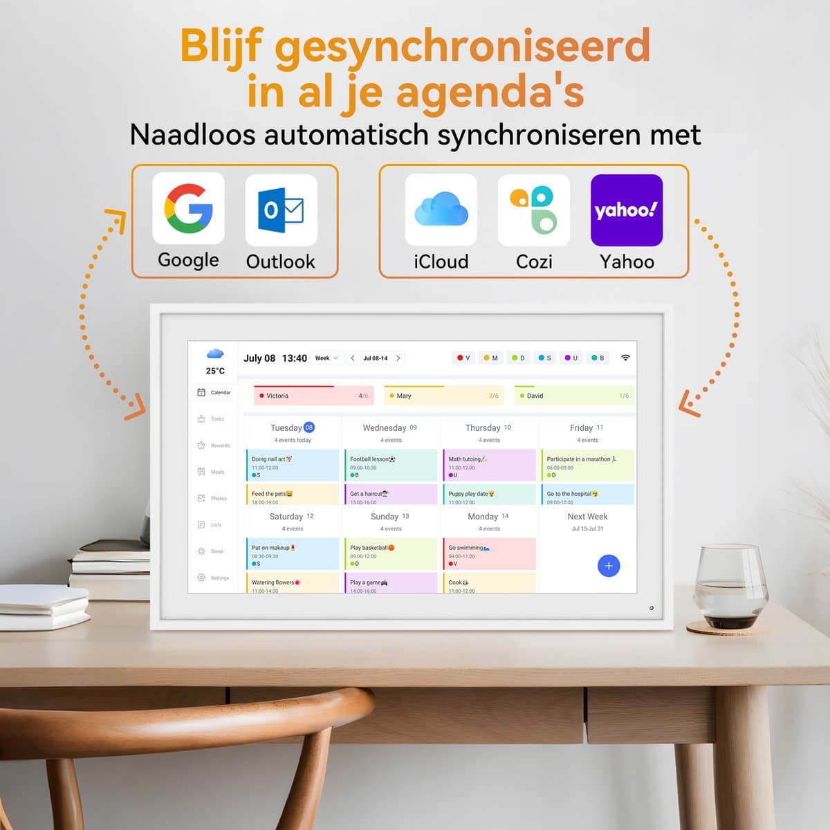 Blackview TABWEE P15 Digitale Fotolijst met WIFI en Takenlijst - 15,6'' Touchscreen Wandplaner, Gezinsplanner, Maaltijdplanner, Afsprakenplanner, Klok voor Ouderen met Dementie, Weekplanner, Maandplanner Digitale Kalender thumbnail 6
