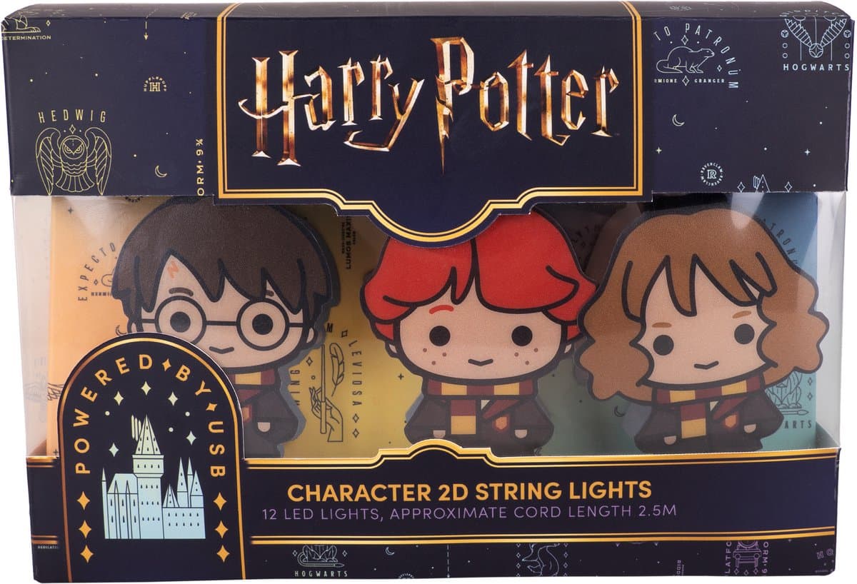 Harry Potter - lichtsnoer - met personages - 12 lampjes - 2,5 meter lang - USB-C