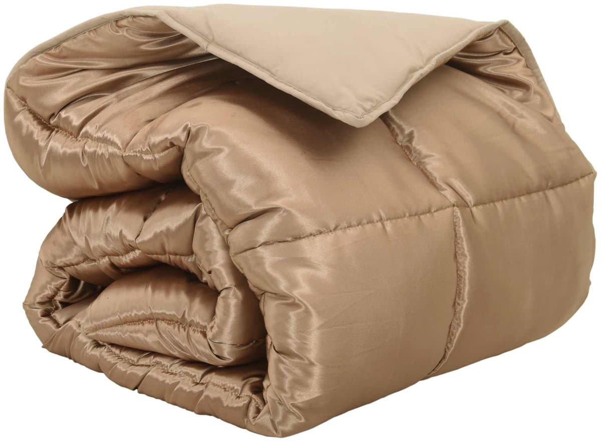 vidaXL - Winter - Duvet - Goud - 220 - x - 240 - cm - Satijn - en - Microfiber
