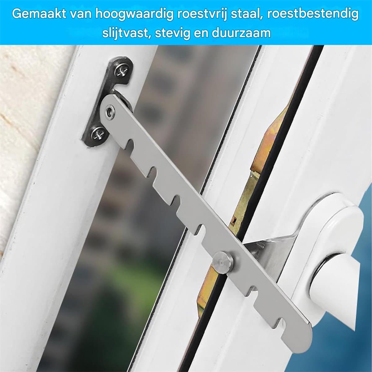 carmdering - Raamgrendel - Raamvastzetter - Venstervergrendelingsset 1 stuks raamstoppers - kantelregelaar kantelvenstervergrendeling - metaal toeslagbeveiliging - raamvergrendeling kantelraambescherming thumbnail 4