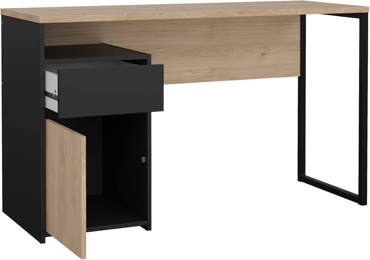 Bureau Hoekbureau - Werkstation Tafel - Thuiswerken Studeren - Ruimtebesparend Design - 130 x 48 x 77 cm - Eiken Zwart thumbnail 5