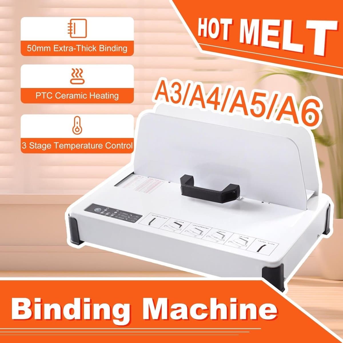 Thermische Inbindmachine - Boekbinder Apparaat - Professioneel Bindwerk - Snelle Opwarming - 50mm Dikte thumbnail 2