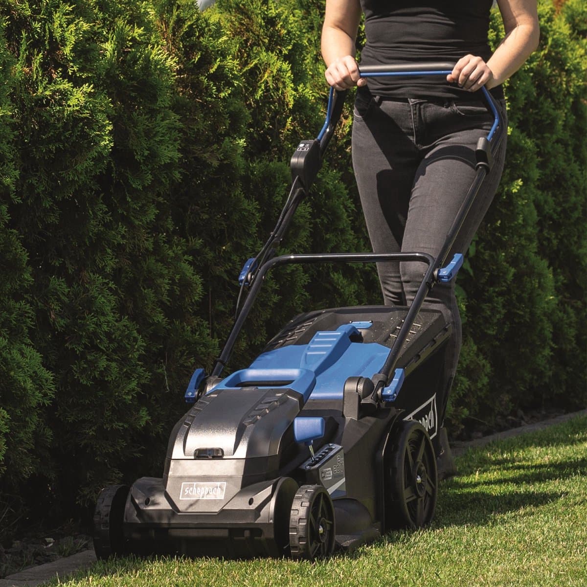 Scheppach Accu Grasmaaier BC-MP430-X - Mulchfunctie - 43cm maaibreedte - 6 instelbare maaihoogtes: 27-75mm - 700m² - excl. accu's & lader thumbnail 8