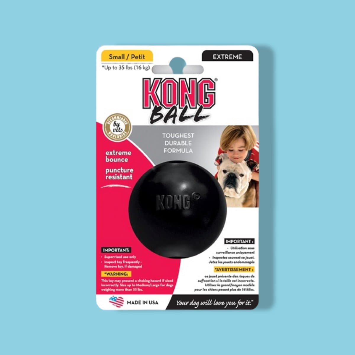 Kong Extreme Bal - Honden Speelgoed - Zwart - M/L - Ø 7.5 cm thumbnail 7