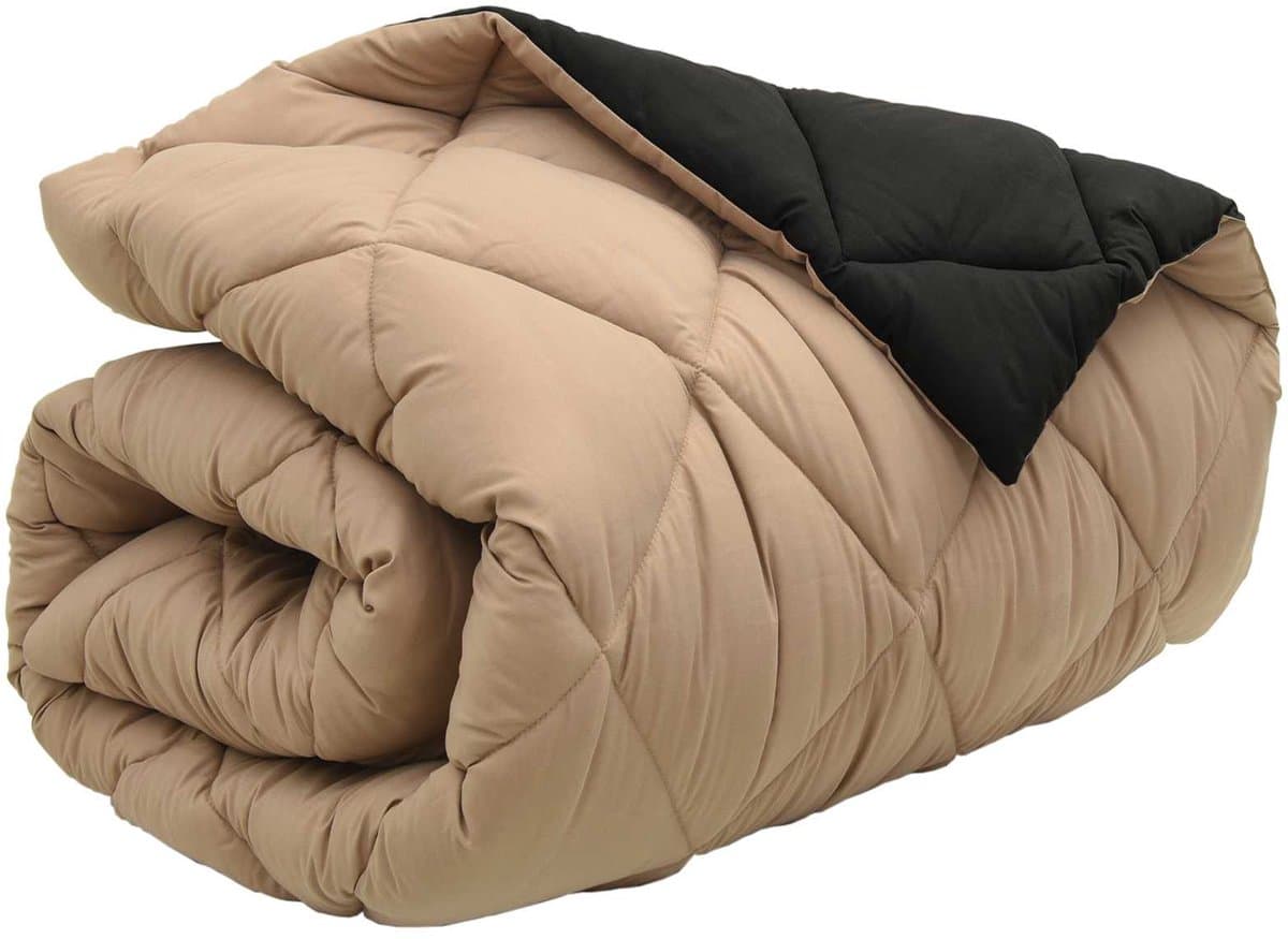 vidaXL - Winter - Duvet - Zwart - en - Taupe - 135 - x - 220 - cm - Microvezel thumbnail 4
