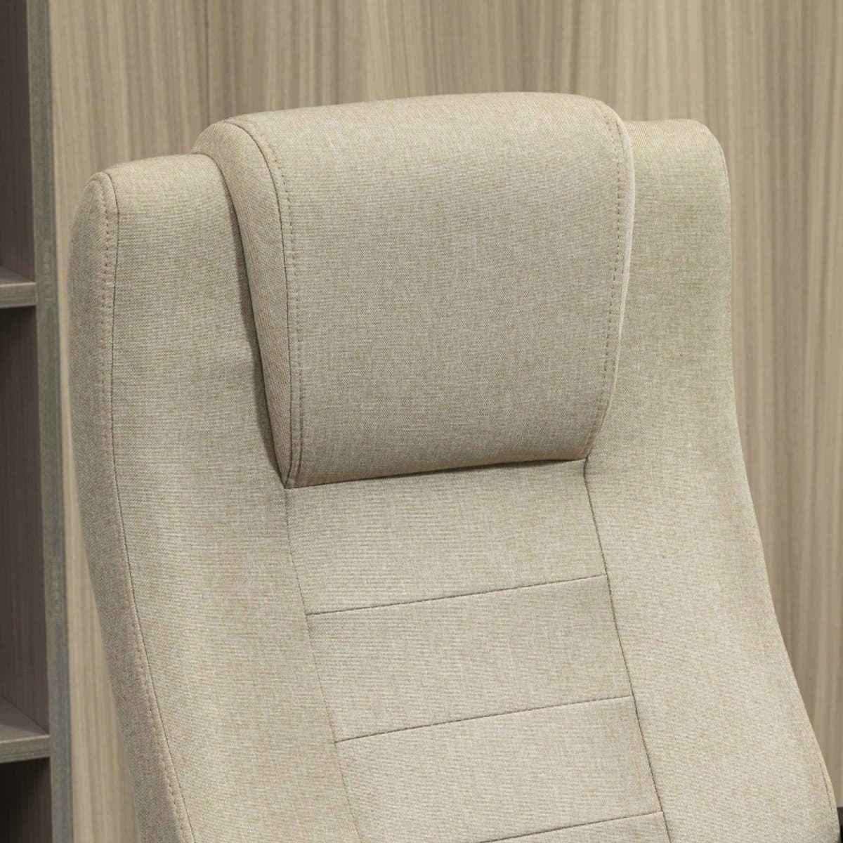 HAUSS SPOLE Bureaustoel 62 X 76 X 110 119 Cm - In Hoogte Verstelbaar Met Wipfunctie - 360 Graden Wielen - Voor Thuiswerk En Kantoor - Polyester Beige thumbnail 5