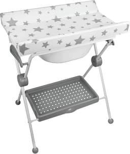 Productfoto van Opvouwbare babybadkuip met aankleedkussen en opbergplank