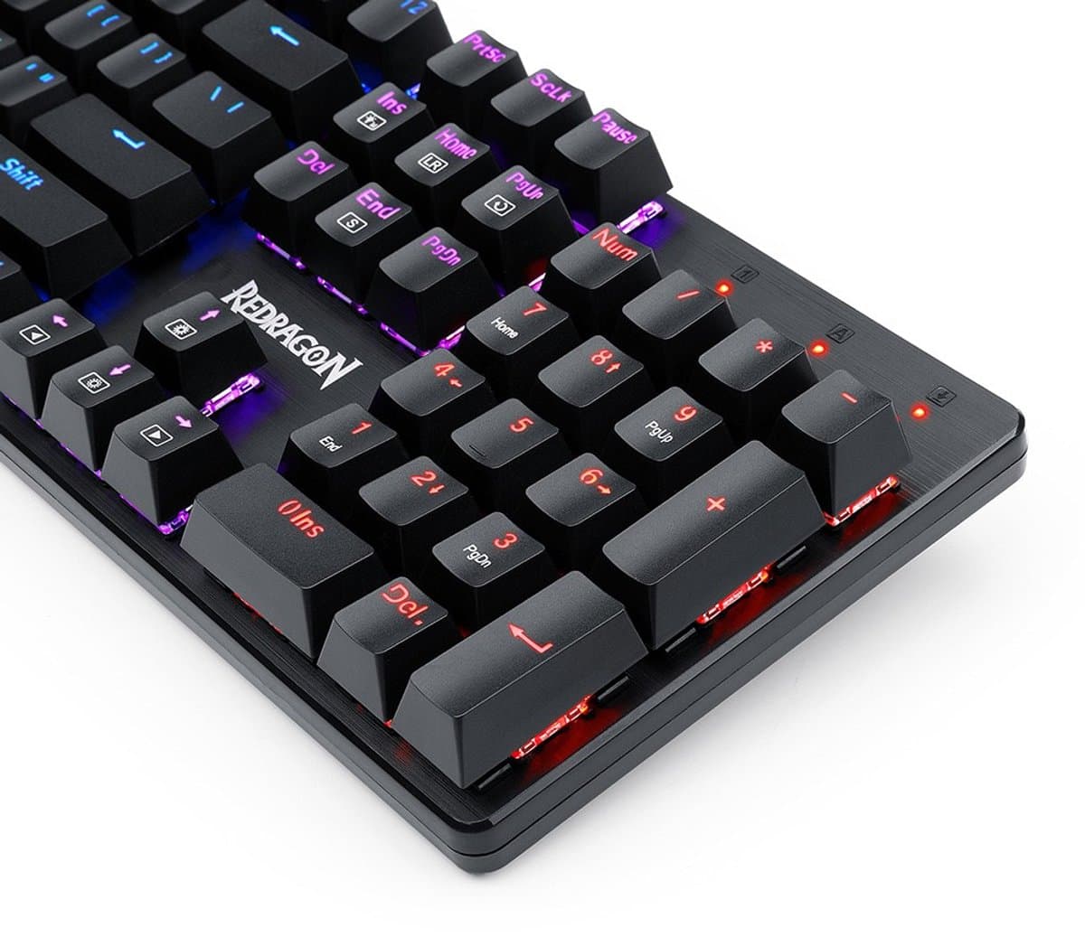 Redragon K671 104-toetsen mechanisch toetsenbord met regenboog achterverlichting - Red Switch, US-indeling - Zwart thumbnail 2