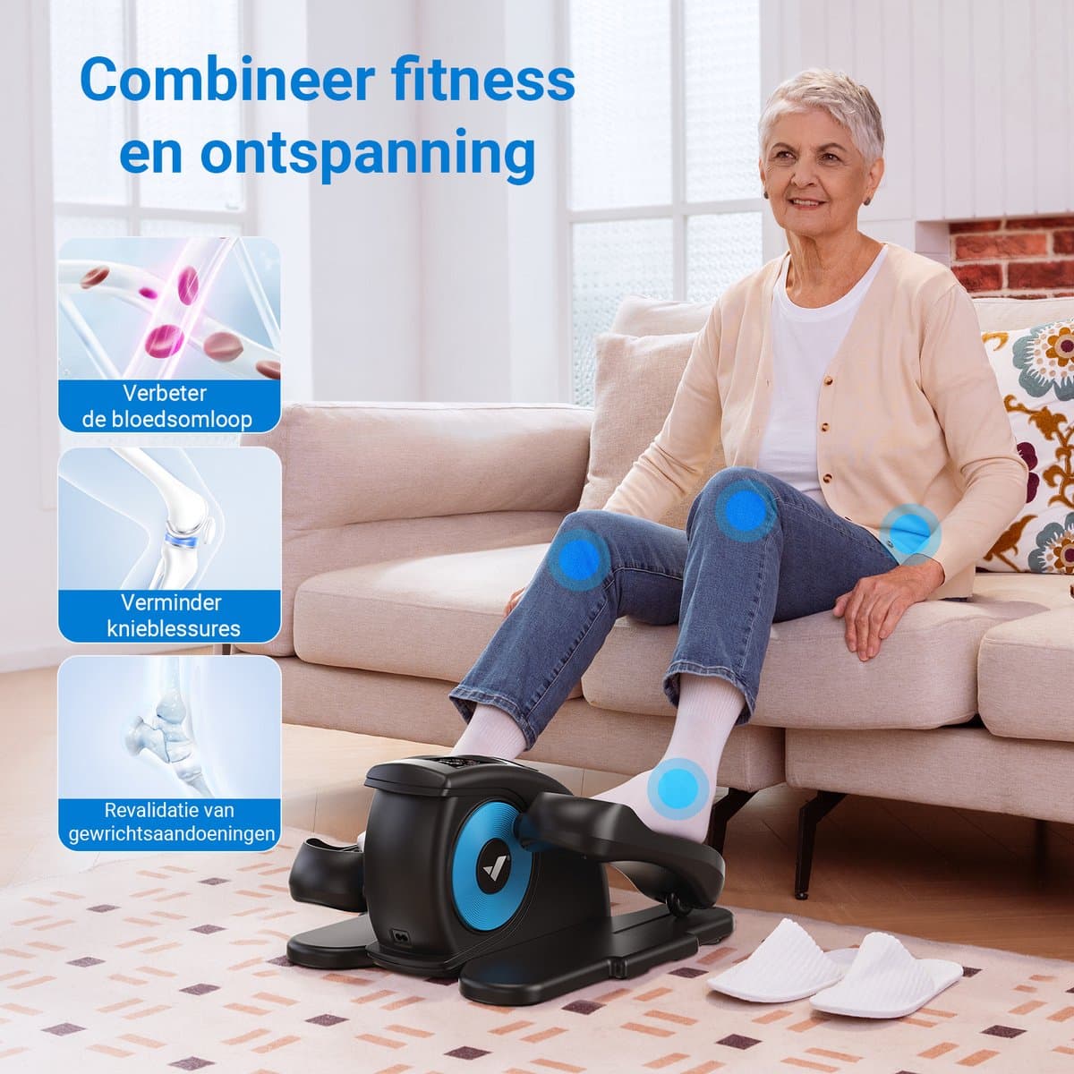 MERACH Mini - Serie - Crosstrainer - 12 niveau trapweerstand - Met afstandsbediening en LCD - scherm - Voor thuis en kantoor gebruik thumbnail 8