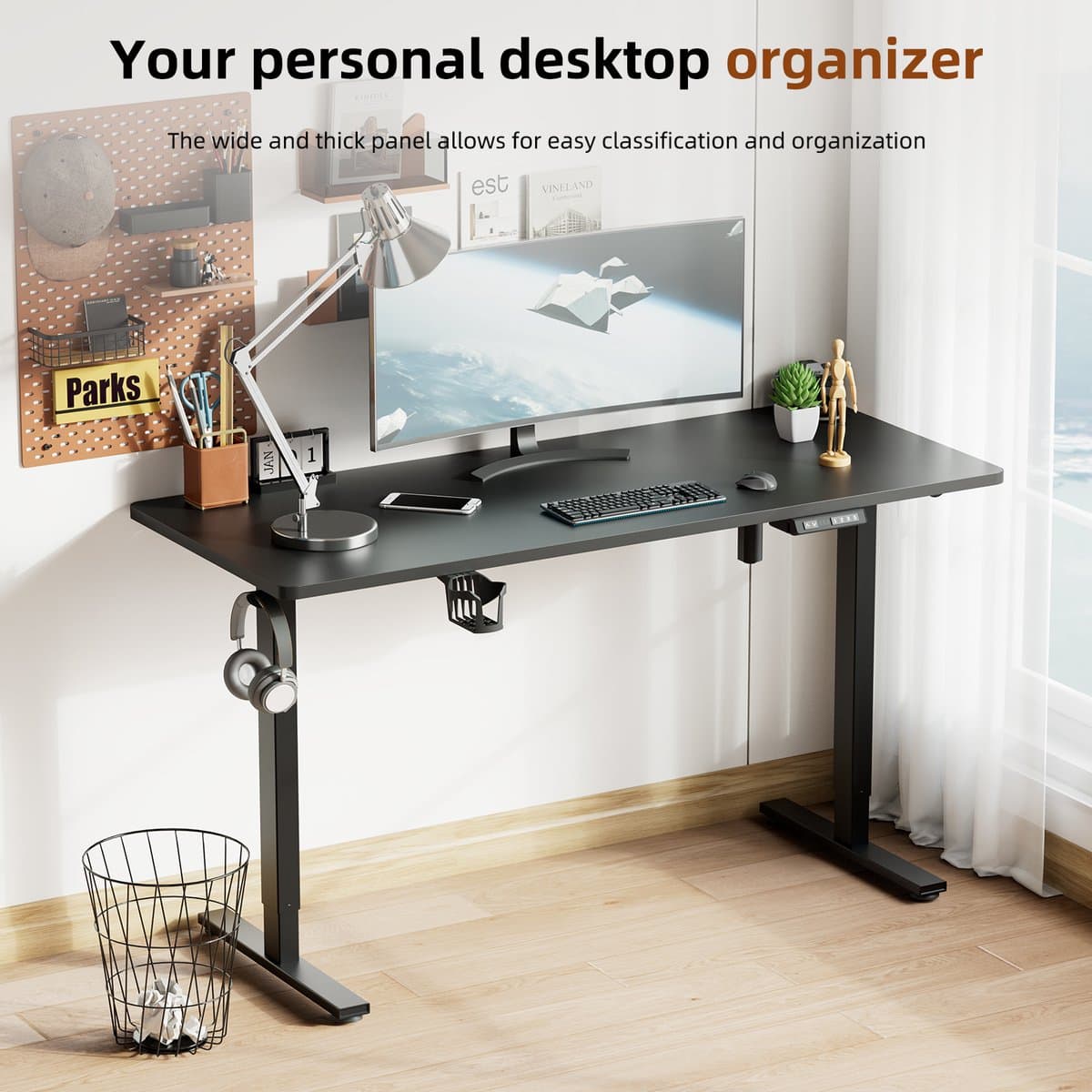 Zit-sta bureau 120 x 60 cm - Elektrisch verstelbaar - Anti-botsingstechnologie - USB-A/USB-C poorte thumbnail 4