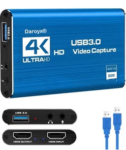 Productfoto van Daroyx VCC4K Pro Video Capture Card - USB-A 3.0 - HDMI 4K@60Hz - Blauw