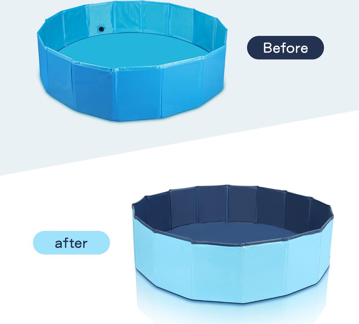 Nobleza Opvouwbare hondenzwembad - 120x30 cm - Inhoud 339L - Zwembad voor dieren - Honden zwembad - Honden bad - Hondenzwembad opvouwbaar -Blauw thumbnail 7