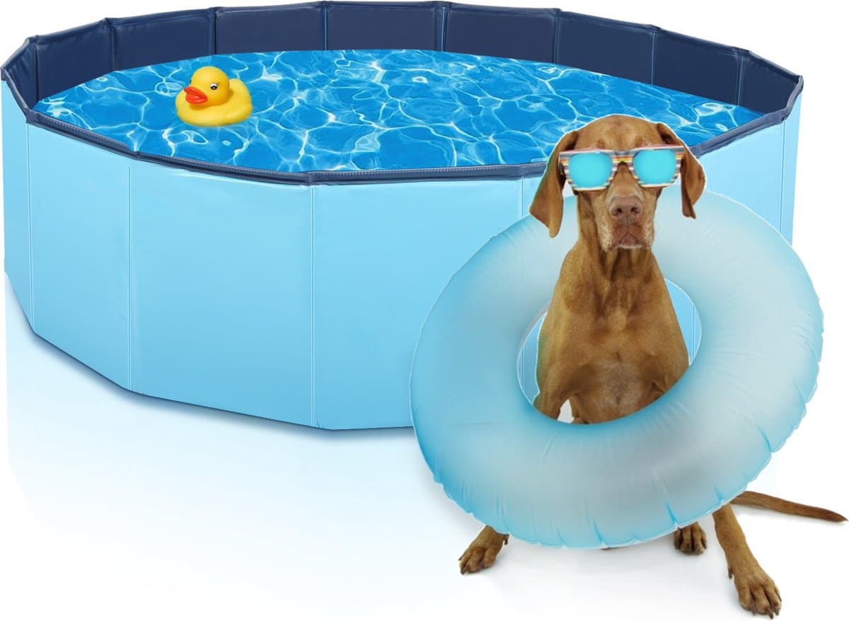 Nobleza Opvouwbare hondenzwembad - 120x30 cm - Inhoud 339L - Zwembad voor dieren - Honden zwembad - Honden bad - Hondenzwembad opvouwbaar -Blauw thumbnail 8