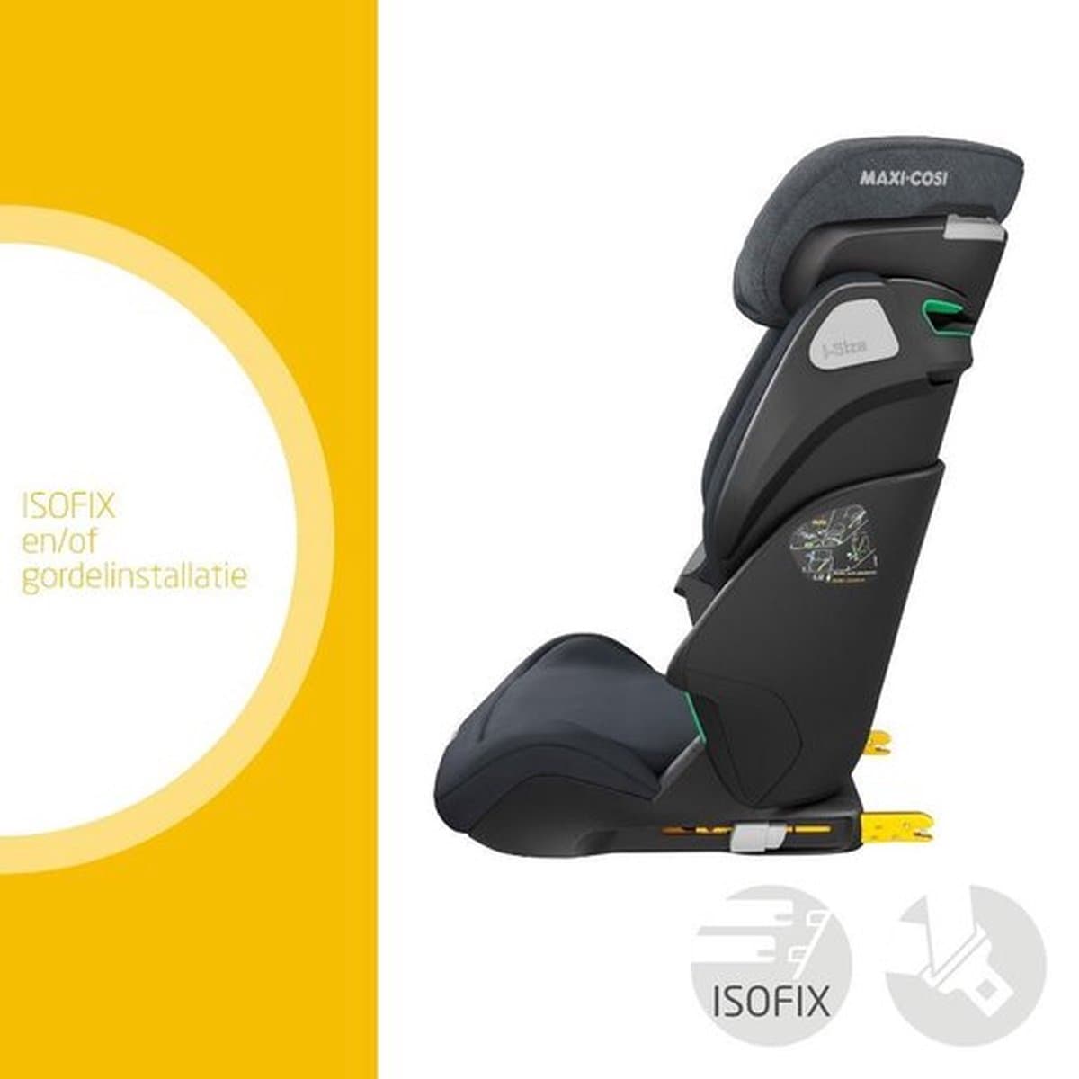Maxi-Cosi Kore i-Size Autostoeltje - 3.5 tot 12 jaar - Isofix en /of gordelinstalatie - Authentic Graphite thumbnail 4