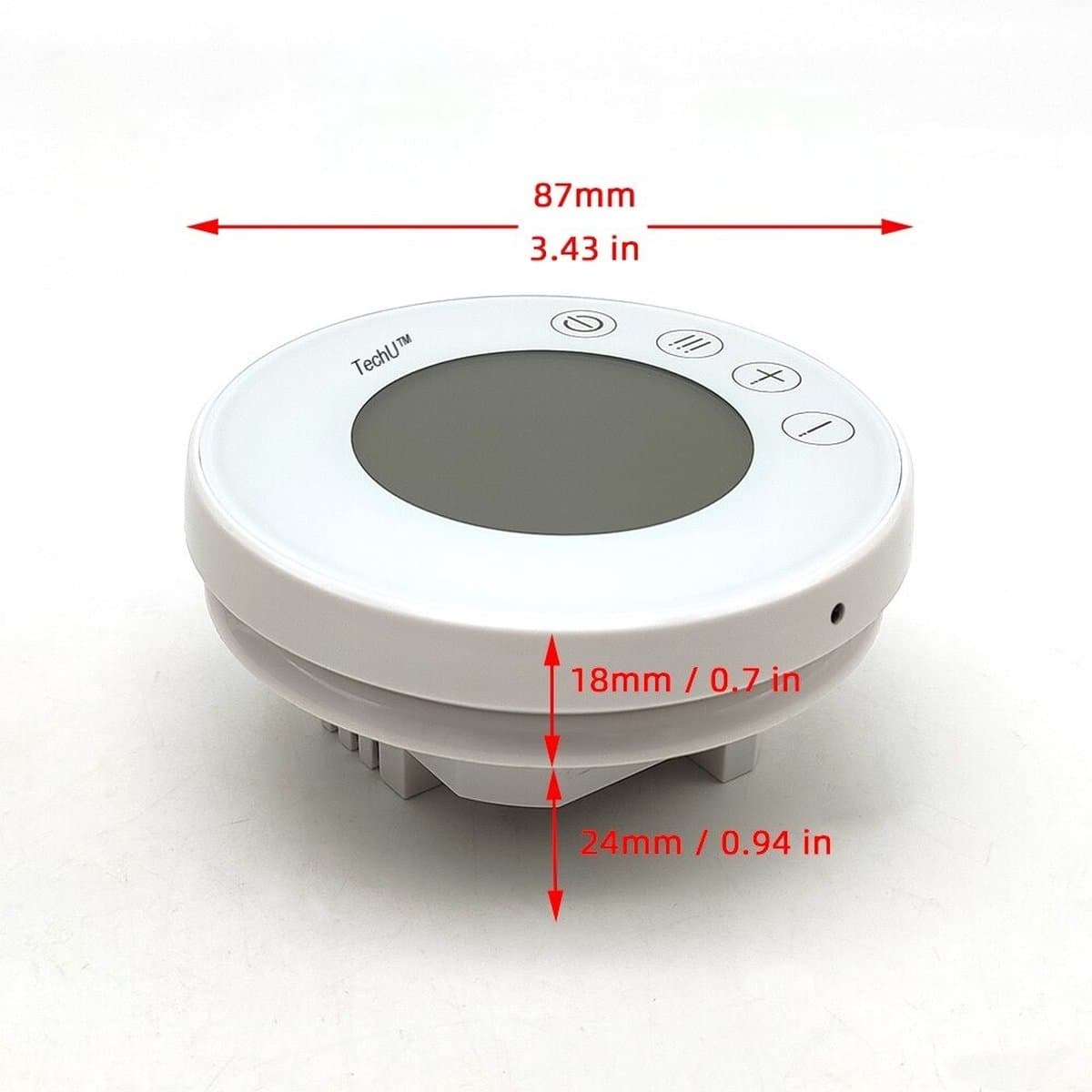 TechU™ Smart Thermostaat Round – Zwart met Witte Rand – Alleen voor Elektrische Vloerverwarming – Wifi & App – Google Assistant & Alexa – Persoonlijk programma instelbaar thumbnail 5