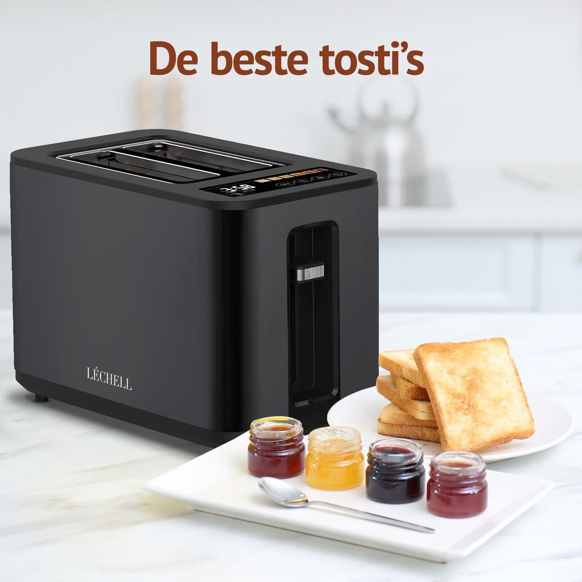 Léchell Broodrooster met tostiklemmen – 6 standen, 900W thumbnail 7