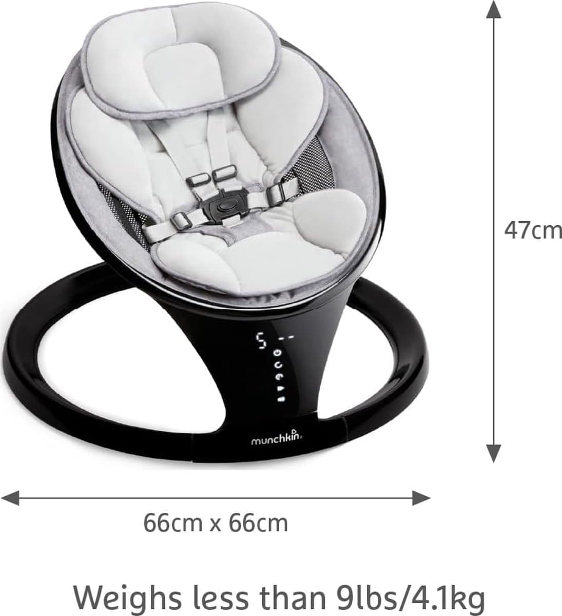 Munchkin Swing Baby Wipstoel Elektrisch Lichtgewicht Bluetooth Schommelstoel thumbnail 4