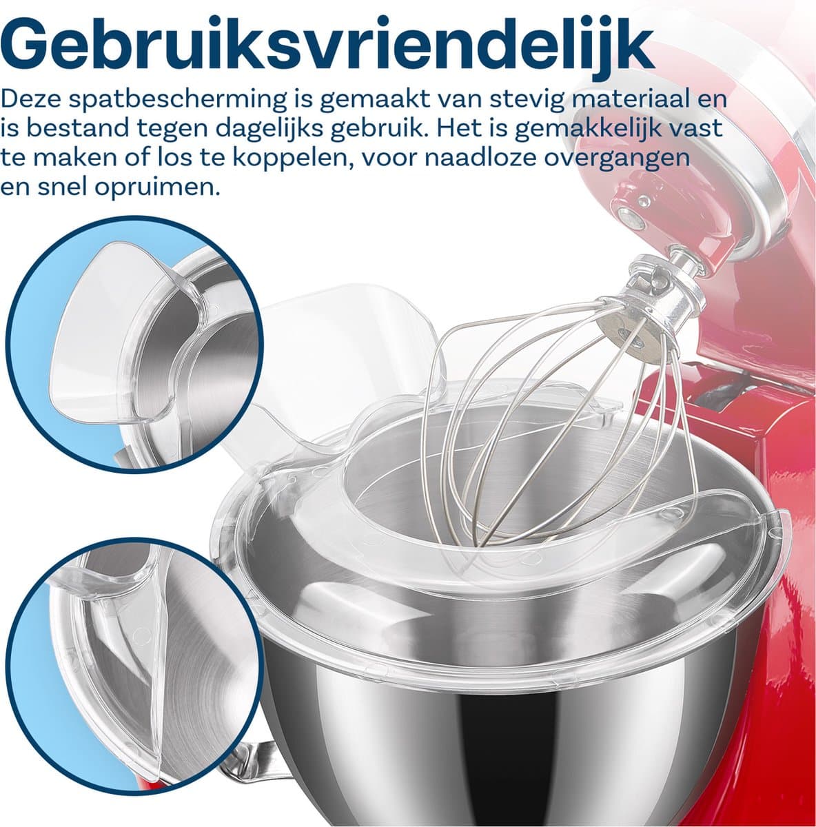 Spatbescherming voor KitchenAid 5 Quart Tilt-Head Stand Mixers Artisan Series van MMOBIEL – Vulopening & Beschermt tegen Spatten - Spatbescherming voor Roestvrij Stalen, Glazen & Keramische Mengkommen thumbnail 5