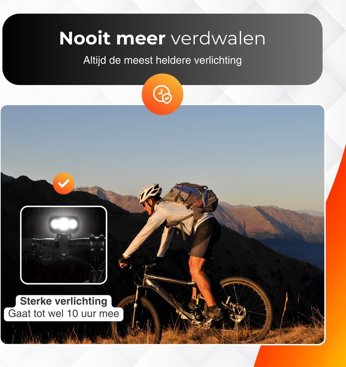 Fietsverlichting Set LED - Fietslamp Oplaadbaar - Fietslicht Voorlicht en Achterlicht - Waterdicht 500 Lumen MTB & Racefiets Verlichting - Fietslampjes thumbnail 6