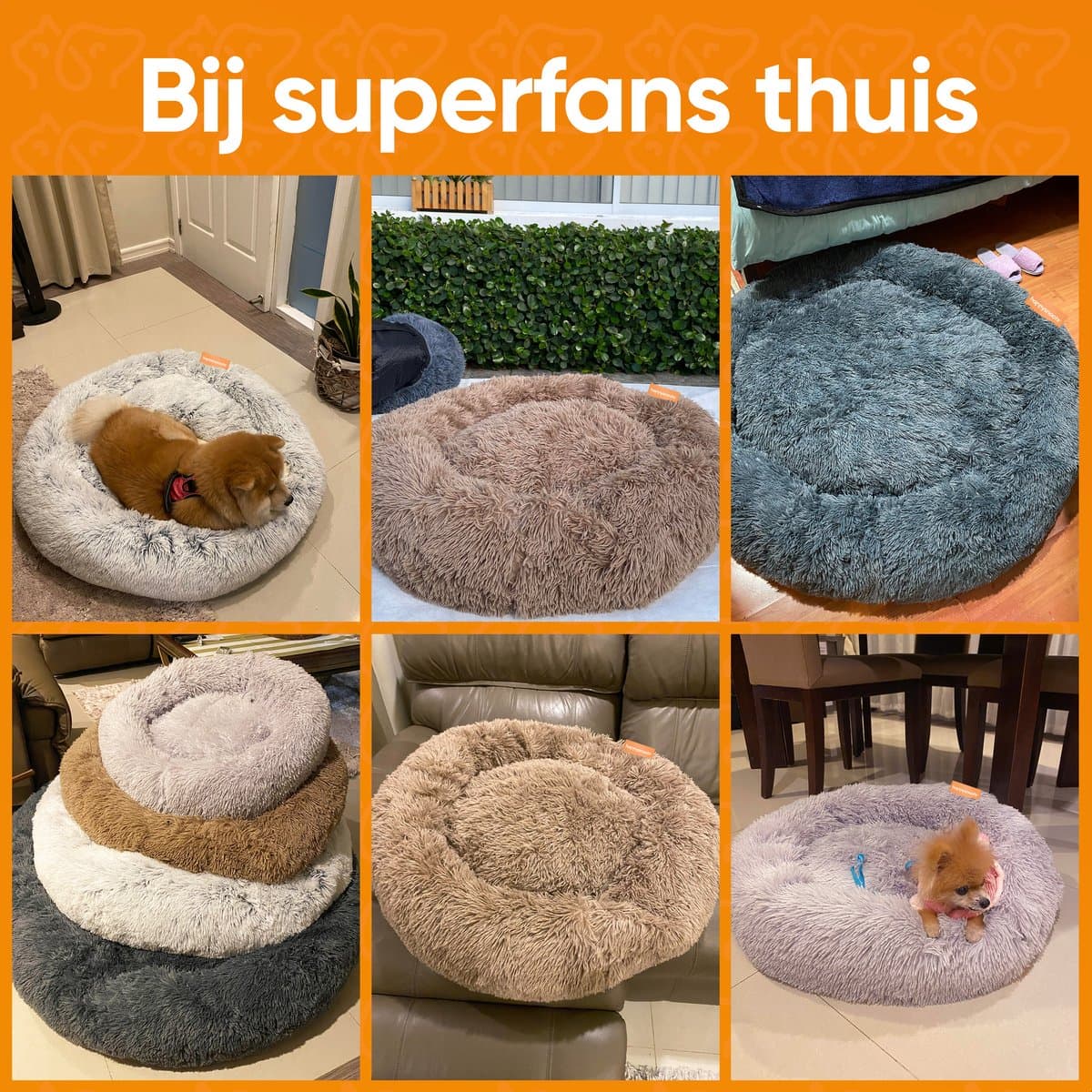 Happysnoots Donut Hondenmand 100cm - Grijs Hondenbed - Dog Bed - Wasbaar Hondenkussen thumbnail 6