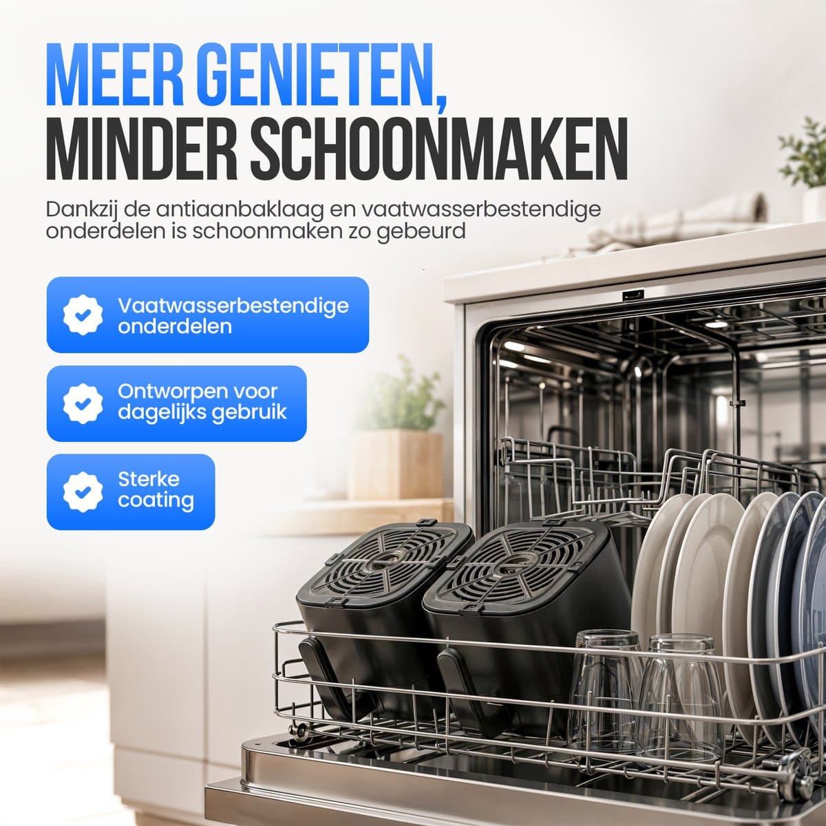 Strex Airfryer Dubbele Mand 11L XXL Heteluchtfriteuse 2500W - Airfryer 2 Manden - Dual Basket - 13 Kookprogramma's - Airfryer Verticaal Groot voor Gezin thumbnail 6