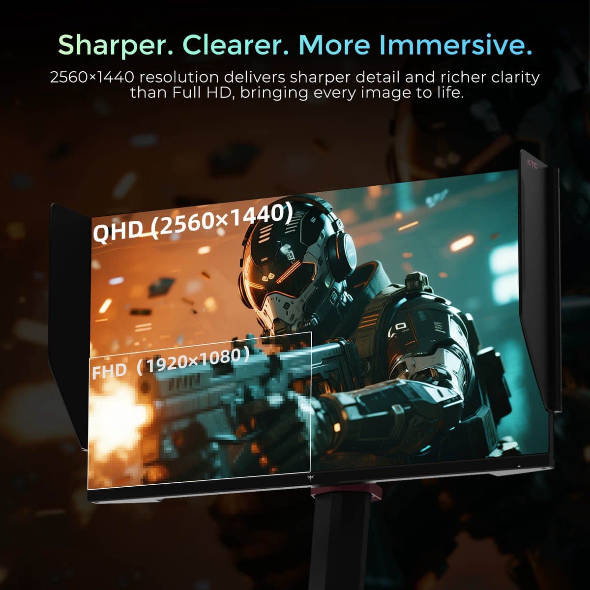 KTC H27E8 27" Gaming Monitor - QHD 2560×1440 - Fast IPS - 240Hz (275Hz OC) - HDR400 - Zwart thumbnail 5