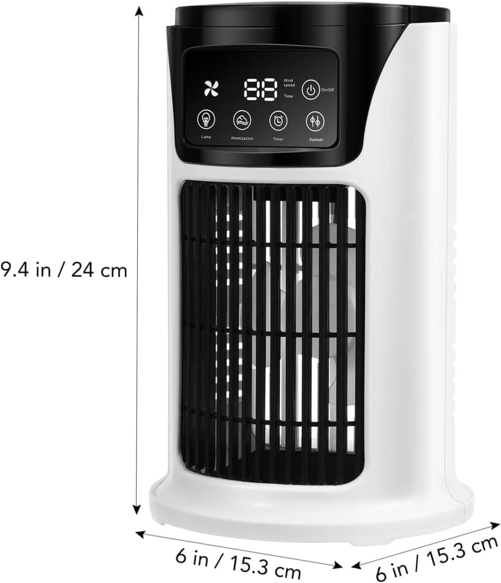Draagbare airco, luchtbevochtiger en ventilator met sfeerverlichting – USB-koelunit (3-in-1-functie); onmisbare draagbare USB-koeler/ventilator voor kantoor en thuisgebruik thumbnail 6