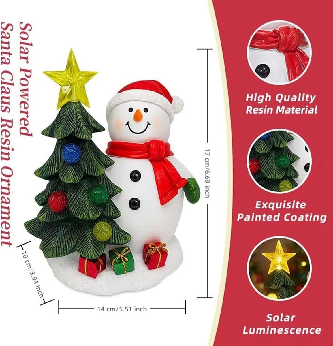 Kerstdecoratie Figuur - Verlichte Boom - Feestelijke Sfeer - Warme Lichtring - 17 cm Breed - Niet gespecificeerd thumbnail 5