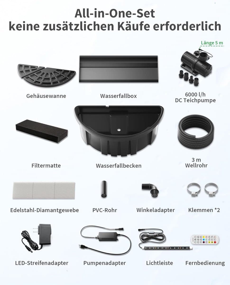 POPOSOAP RGB-onderwaterverlichting voor vijvers met timer, 20 dimbare kleuren, IP68-waterdichte dompelbare LED-fonteinverlichting, afstandsbediening, voor vijvers, aquaria, tuinen en zwembaden (4-in-1) [Energieklasse C] thumbnail 4