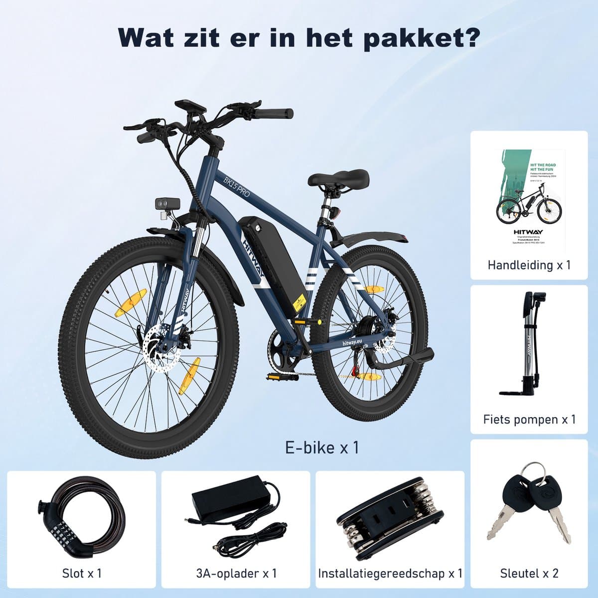 Hitway BK15 Pro - elektrische fiets 250W motor, 60-100km bereik thumbnail 4