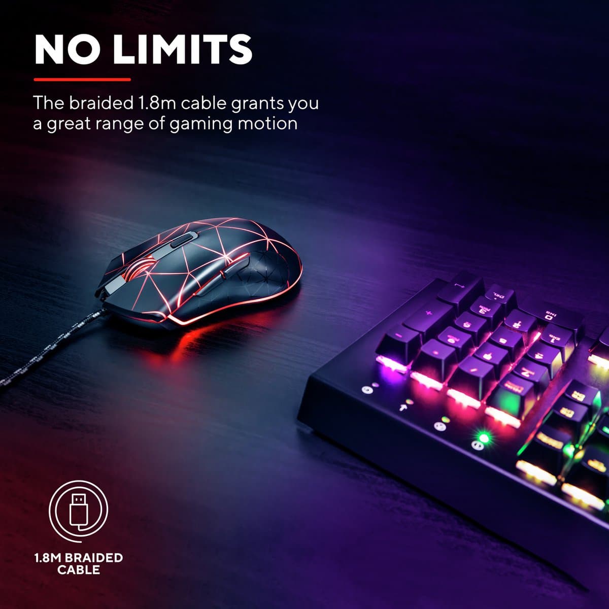 Trust GXT 133 Locx - Gaming Muis - Bedraad - 3200 DPI - LED verlichting - Zwart thumbnail 4