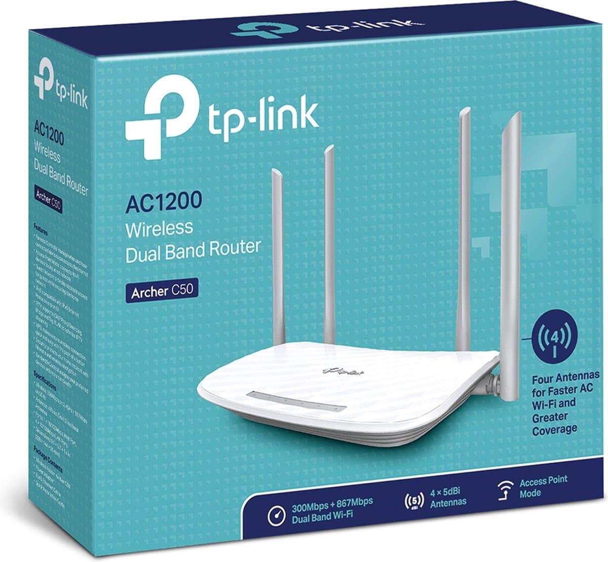 TP-Link Archer C50 - WiFi 5 router met dual-band voor kleine woningen thumbnail 6