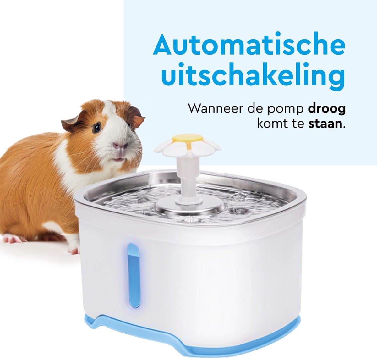 BRASQ Drinkfontein kat en hond 2,5 Liter - Waterfontein - Kattenfontein - Waterdispenser - Dieren drinkbak - Wit - BPA vrij - geruisloos - Inclusief 4 reservefilters + accessoires thumbnail 3