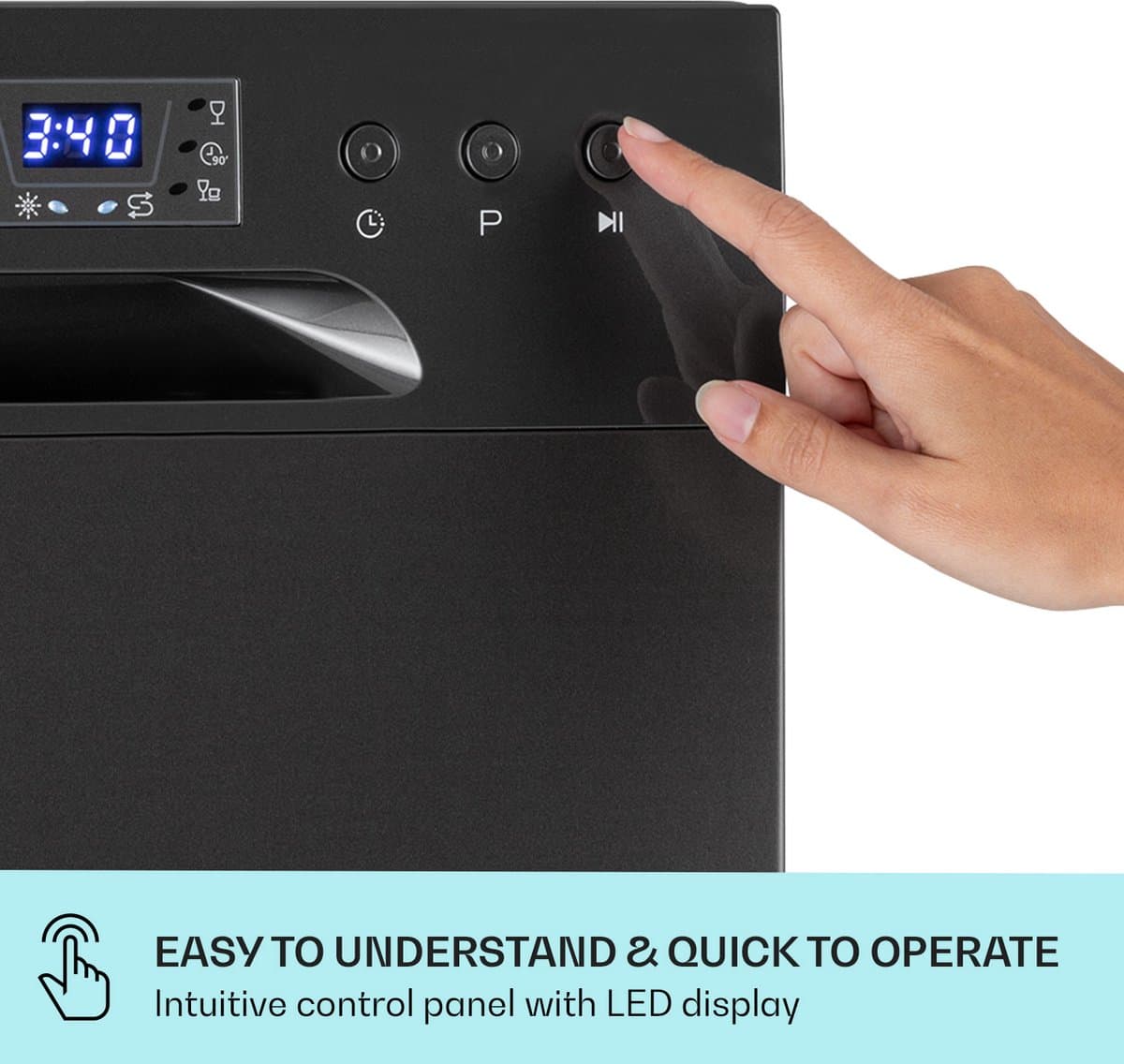 Klarstein Vaatwasser mini- voor 8 couverts, stille kleine vaatwasser met 6 wasprogramma's, kleine tafelmodel vaatwasser voor thuis, kantoor, camping, mini-vaatwasser met wateraansluiting - Vaatwasmachine - 8 Maatgedekken 49 dB 45 cm 1620W thumbnail 5