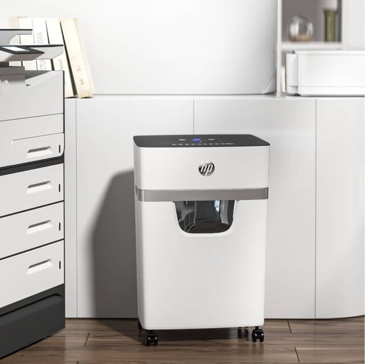 HP OneShred 10MC Papierversnipperaar - Shredder - Beveiligingsniveau P-5 - 10 vel DIN A4 - Micro Cut - 20 Liter - Kantoorgebruik - Professioneel - Wit thumbnail 5