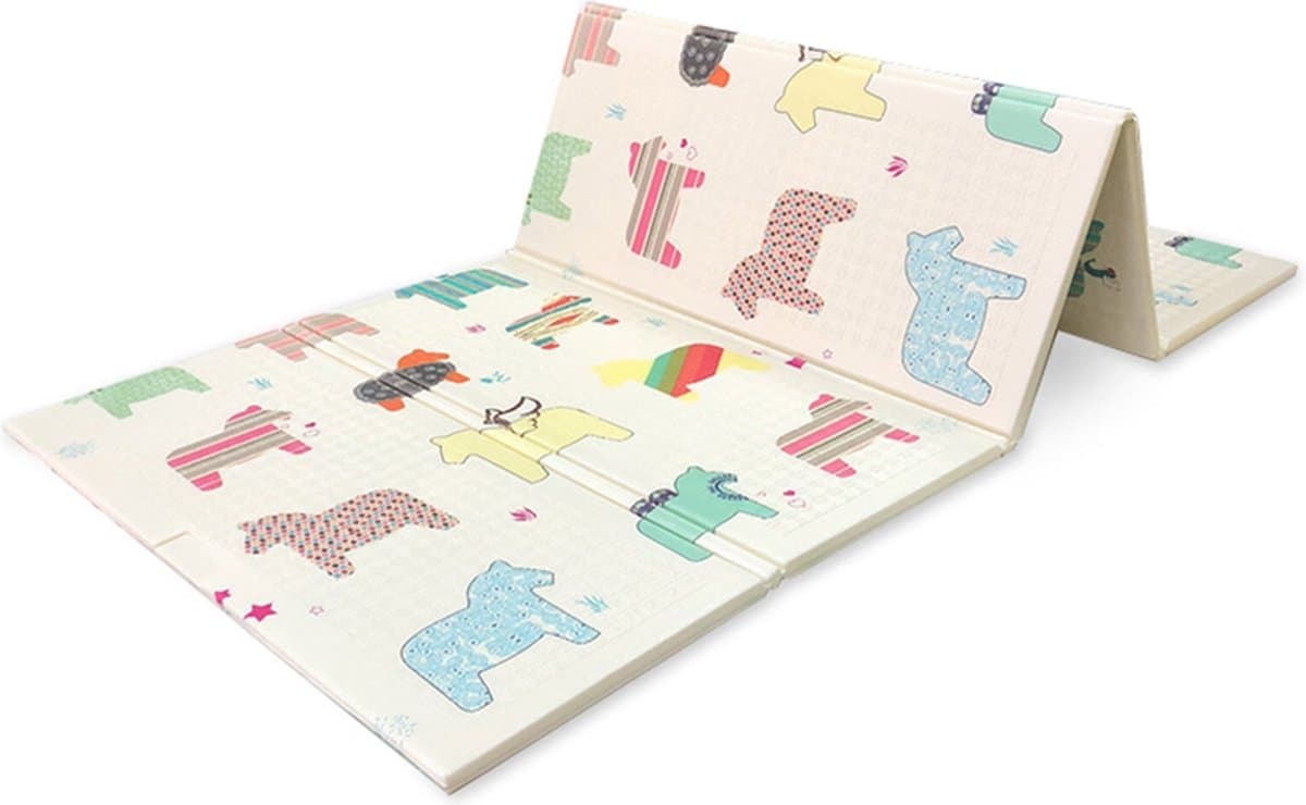 Speelkleed - Paarden en Beren - Dubbelzijdige XXL - Opvouwbaar 1 cm dik - Speelmat - Speeltapijt - Baby - Foam - 180 x 200 cm thumbnail 6