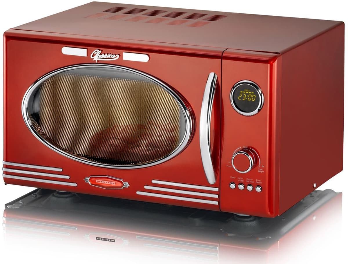Melissa Vrijstaande Solo-Magnetron met Grill - 23 liter - 800W - Retro - 16330129 - Rood thumbnail 8