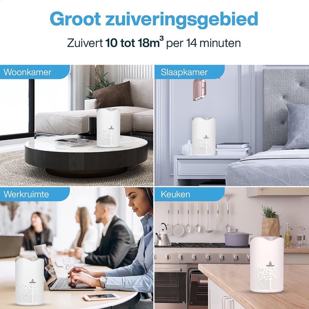 Luchtreiniger met Ionisator – Air Purifier met HEPA Filter – Clean Air – Luchtzuiveraar met UV – Incl. Extra Luchtfilterset thumbnail 4